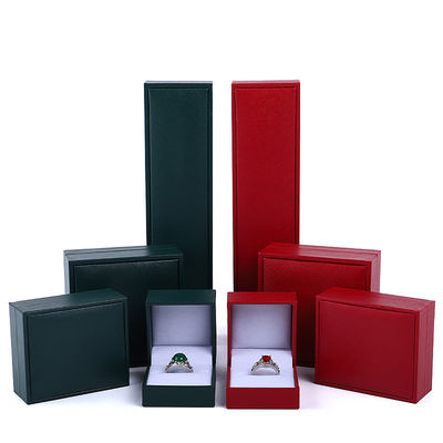 Customized Size Paper Velvet Hanhong Color Jewelry Box untuk Kalung Gelang Cincin Earrings