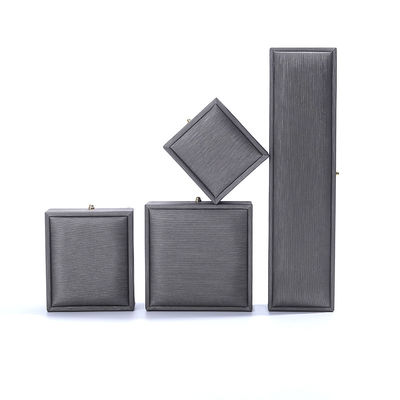 Beli Custom Ring Necklace Bracelet Wedding Packaging Gray Leather Jewelry Box dari Hanhong online manufacture