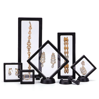 Perhiasan Display PE Membrane Suspension Box, Film Transparan Terapung Perhiasan Case