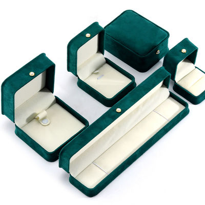 9*9*4.5cm Green Velvet Ring Jewelry Box untuk Customized Bracelet Earrings Packaging