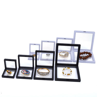 Perhiasan Display PE Membrane Suspension Box, Film Transparan Terapung Perhiasan Case