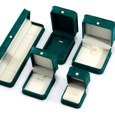 9*9*4.5cm Green Velvet Ring Jewelry Box untuk Customized Bracelet Earrings Packaging