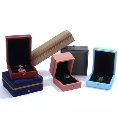 Hanhong Custom Blue Leather Jewelry Box untuk Ring Necklace Bracelet Pernikahan Hubungi Kami