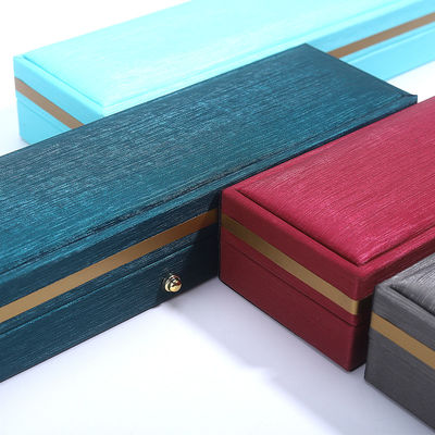 Hanhong Custom Blue Leather Jewelry Box untuk Ring Necklace Bracelet Pernikahan Hubungi Kami