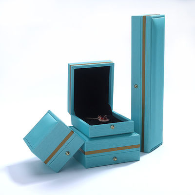 Hanhong Custom Blue Leather Jewelry Box untuk Ring Necklace Bracelet Pernikahan Hubungi Kami