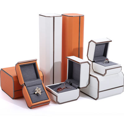Beli Custom Elegant Gold PU Kulit Perhiasan Kemasan Kotak untuk Cincin Kalung dan Gelang online manufacture