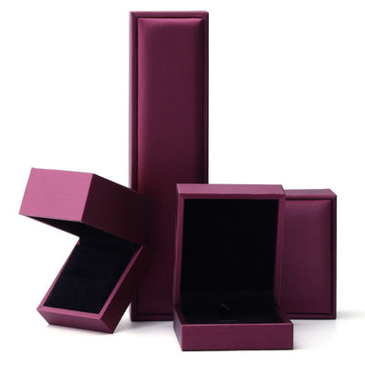 Custom Luxury Velvet Jewelry Packaging Box dengan PU Kulit Ungu dari Hanhong