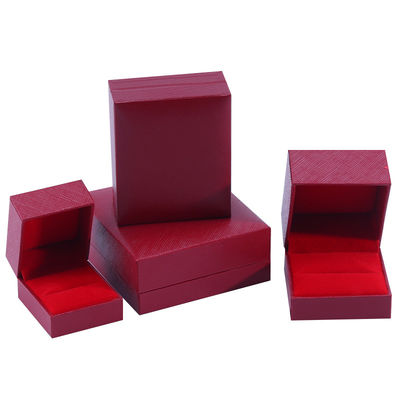 Pabrik grosir Perhiasan kotak persegi mewah Perhiasan kotak khusus high end Kalung Gelang Earrings Cincin perhiasan set Kemasan kertas kardus flip merah Perhiasan kotak dengan logo