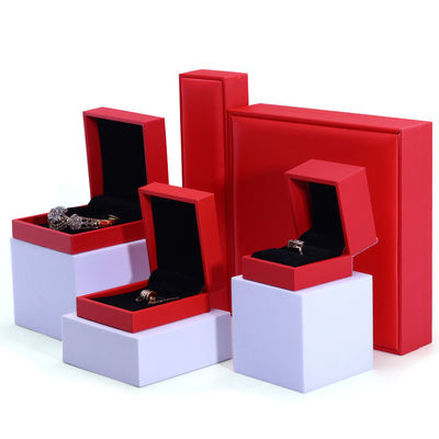 Beli Custom Brand Red Fux Kulit Perhiasan Kotak Perhiasan Mewah Kotak Kemasan online manufacture