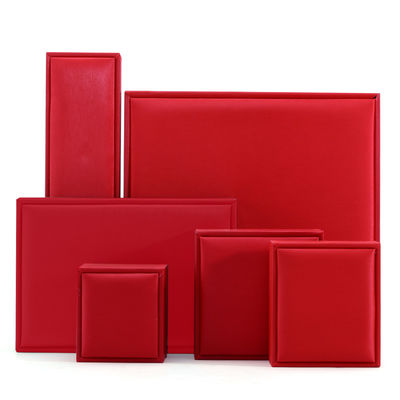 Custom Brand Red Fux Kulit Perhiasan Kotak Perhiasan Mewah Kotak Kemasan