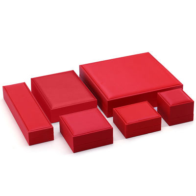 Custom Brand Red Fux Kulit Perhiasan Kotak Perhiasan Mewah Kotak Kemasan