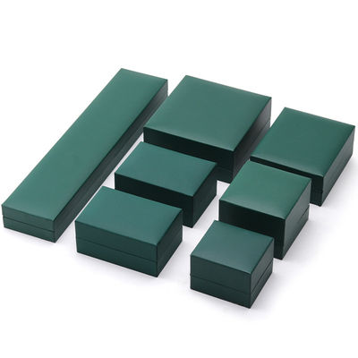 Perhiasan Hijau Mewah Kotak Kertas Earrings Kalung Pendant Ring Packaging Logo Khusus