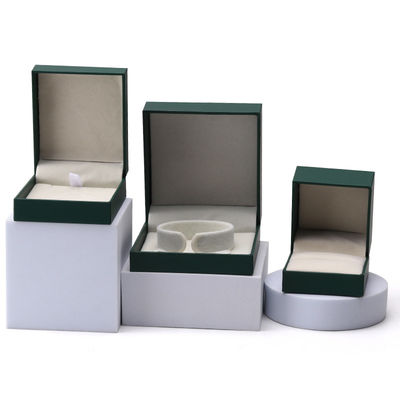 Perhiasan Hijau Mewah Kotak Kertas Earrings Kalung Pendant Ring Packaging Logo Khusus