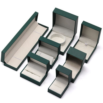 Perhiasan Hijau Mewah Kotak Kertas Earrings Kalung Pendant Ring Packaging Logo Khusus