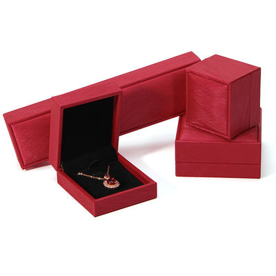 Hanhong 2022 Kotak Perhiasan Kemasan Set PU Kulit Perhiasan Kaset dengan Logo Custom Printed Ring Box