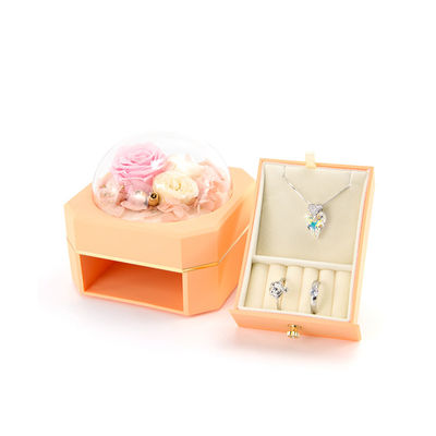Kotak Perhiasan Bunga Kalung Cincin Perhiasan Kotak Dengan Mawar Untuk kejutan Hari Valentine