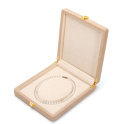 Beli Paket Perhiasan Mewah untuk Kalung Mutiara Custom Bundar Putih Mikrofiber Kulit Ring Storage Box online manufacture