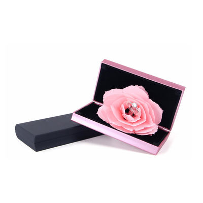 OEM Black Safflower Perhiasan Kemasan Kasus Bunga Rose Box Hadiah Untuk Perhiasan