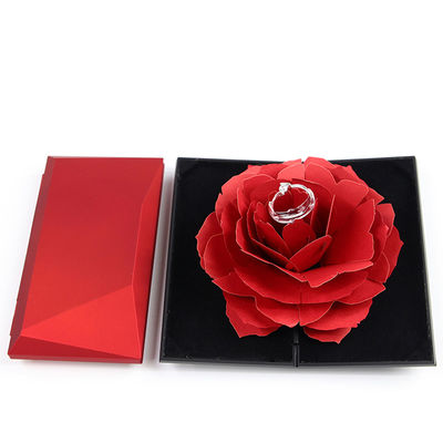 OEM Black Safflower Perhiasan Kemasan Kasus Bunga Rose Box Hadiah Untuk Perhiasan