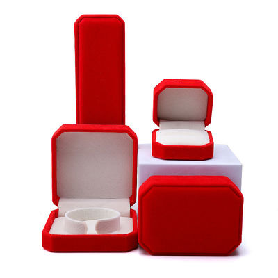 Beli Paket Perhiasan Flanette Merah Ukuran Khusus Kotak untuk Kalung Gelang dan Cincin online manufacture