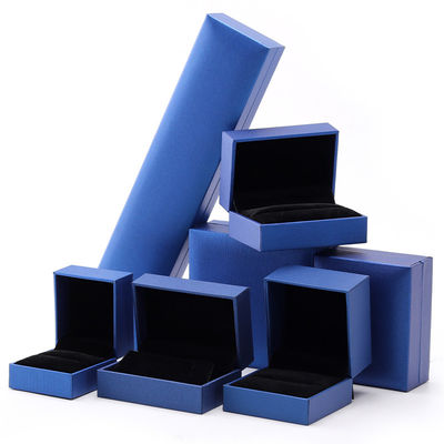 Beli Blue Luxury Paper Jewelry Box Custom Logo Earrings Necklace Pendant Ring Pengemasan online manufacture