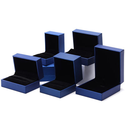 Blue Luxury Paper Jewelry Box Custom Logo Earrings Necklace Pendant Ring Pengemasan
