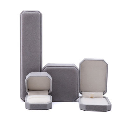 Beli Customized Gray Flannelette Octagonal Jewelry Box untuk Kalung Gelang dan Cincin online manufacture