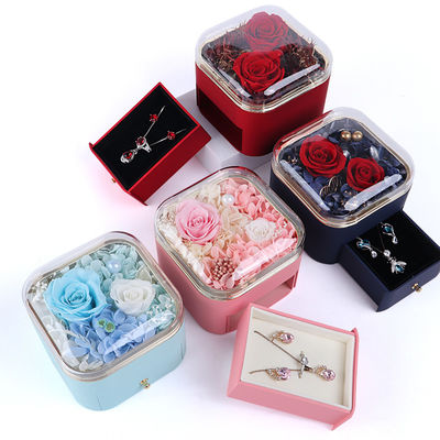 Beli Customized Size Bunga Laci Kotak Perhiasan Desain Mawar Untuk Hadiah Hari Valentine online manufacture