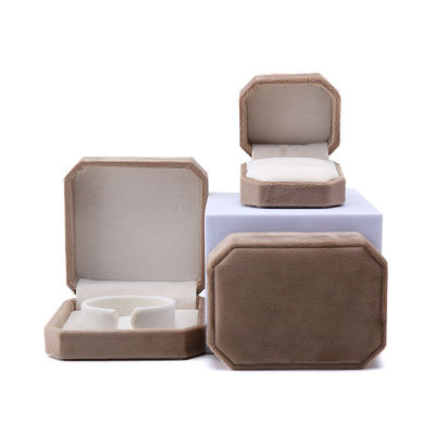 Beli Paket Perhiasan Khaki Flannelette Bentuk Oktagonal untuk Gelang Gelang online manufacture