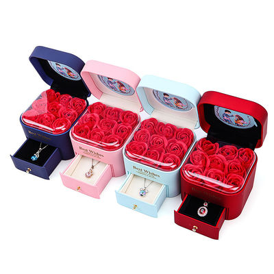 Custom Size Rose Immortal Laci Bunga Perhiasan Kotak Untuk Stud Earrings Pendant