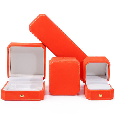 Beli Kotak Perhiasan Berwarna Oranye Baru Untuk Logo Custom Pendant Earrings Bracelet Necklace Ring online manufacture