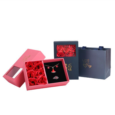 Hanhong Cardboard Rose Soap Flower Jewelry Box Gift Packaging dengan Tote Bag