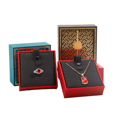 Custom Logo Kotak Perhiasan Kayu Hijau Kalung dan Gelang Kotak Kemasan