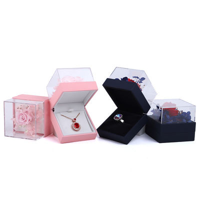 Luxury Square Rose Necklace Box Perhiasan Box Hadiah Untuk Presentasi Menarik