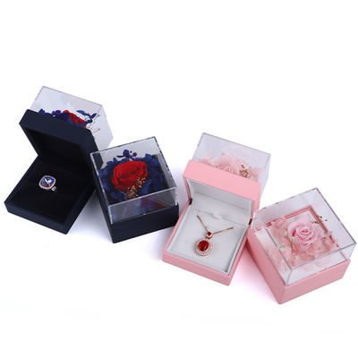 Luxury Square Rose Necklace Box Perhiasan Box Hadiah Untuk Presentasi Menarik