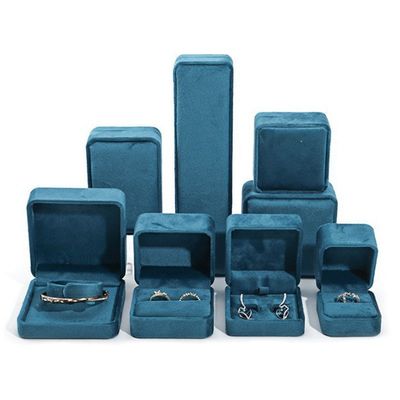 Beli Custom Logo Biru Hitam Elegant Perhiasan Perhiasan Kotak Hadiah Untuk Kemasan Mewah online manufacture