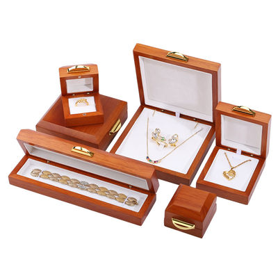 Beli Handmade Rectangle Custom Logo Kotak Perhiasan Kayu Untuk Gelang Kalung Ring Set online manufacture