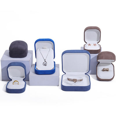 Kotak Perhiasan Bahan Velvet untuk Customized Luxury Necklace Ring Earrings Kotak penyimpanan