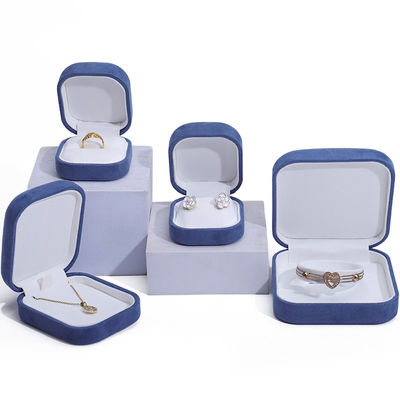 Kotak Perhiasan Bahan Velvet untuk Customized Luxury Necklace Ring Earrings Kotak penyimpanan