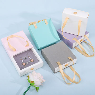 Discreet Cardboard Paper Jewelry Gift Packaging Box Dengan Tote Bag Untuk Penyimpanan