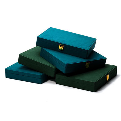 Kotak Perhiasan PU Kulit Wisata Portable untuk Earrings Biru Stud Earring Case Organizer