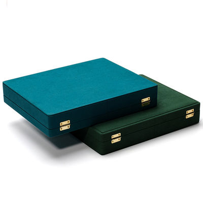 Kotak Perhiasan PU Kulit Wisata Portable untuk Earrings Biru Stud Earring Case Organizer