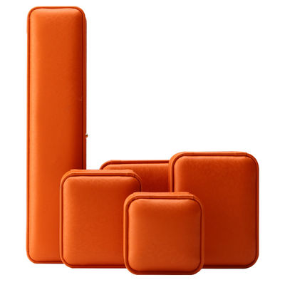 Orange Snow Grain Noble PU Kotak Perhiasan Kulit untuk Kemasan Penyimpanan Mewah