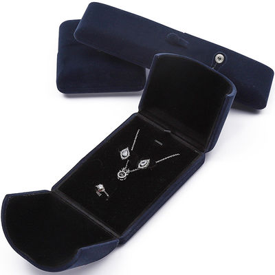 China manufaktur Grosir kualitas tinggi Perhiasan kemasan Kotak Custom mewah Perhiasan besar Set kotak kalung gelang Earrings cincin kemasan buatan tangan biru beludru pintu ganda Kotak perhiasan dengan logo