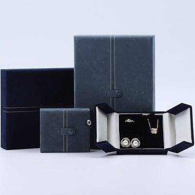 Multi-fungsi Custom Branded Velvet Perhiasan Case Packaging Dengan Penutupan Tombol