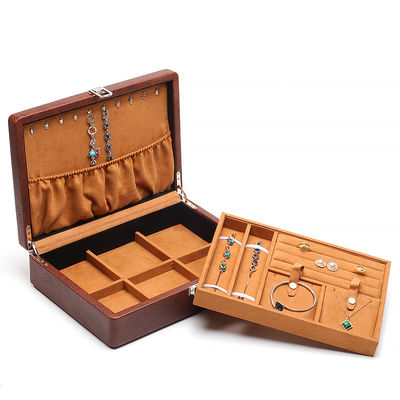 Portable Space Luas Fux Perhiasan Kulit Mewah Buckle Organizer untuk perjalanan