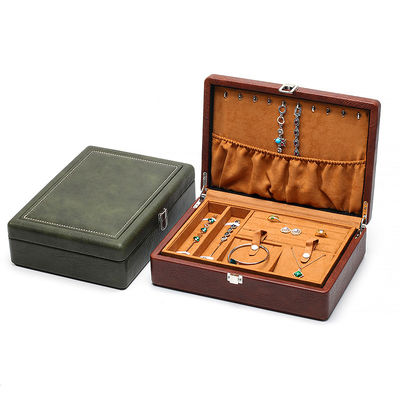 Portable Space Luas Fux Perhiasan Kulit Mewah Buckle Organizer untuk perjalanan