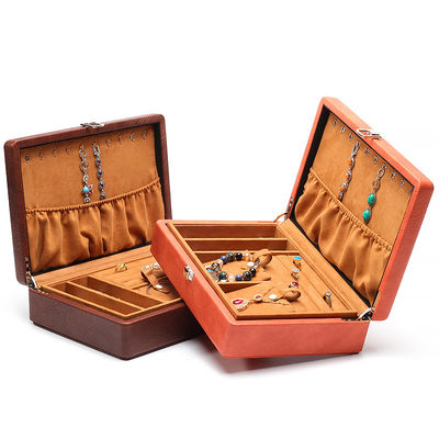 Portable Space Luas Fux Perhiasan Kulit Mewah Buckle Organizer untuk perjalanan