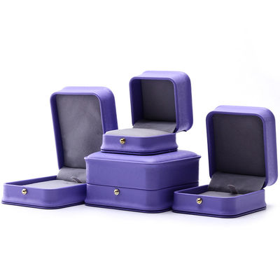 Catching Eye Purple Soft Velvet Perhiasan Storage Box Paket untuk Ring Pendant
