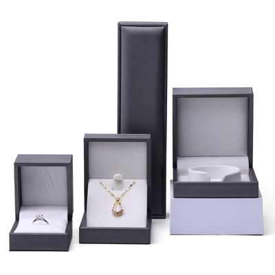 Soft Touch Brush Finishing PU Kulit Perhiasan Packaging Box Set Organizer Mewah